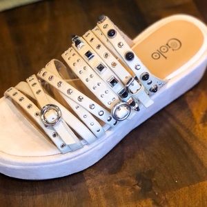 Golo Babita Tapioca Studded Suede Platform Sandal NBW